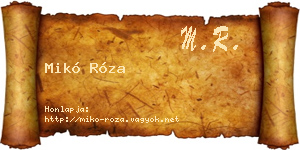 Mikó Róza névjegykártya